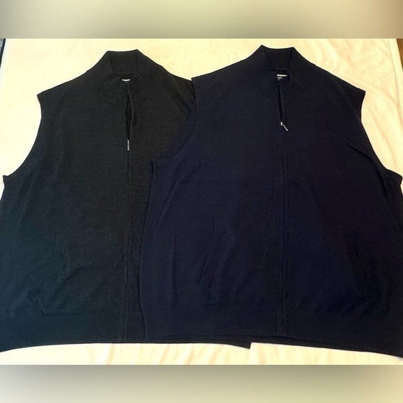 LOT OF 2! Charles Tyrwhitt Wool Vests- Gray&Navy, sz XXL - Picture 7 of 15